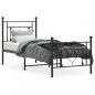 Preview: Bettgestell mit Kopf- und Fußteil Metall Schwarz 75x190 cm