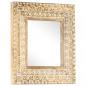 Preview: ARDEBO.de - Spiegel Handgeschnitzt 50x50x2,6 cm Massivholz Mango