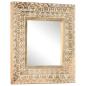 Preview: Spiegel Handgeschnitzt 50x50x2,6 cm Massivholz Mango