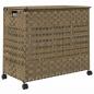 Preview: Wäschekorb mit Rollen 66x35x60 cm Rattan