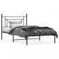 Preview: ARDEBO.de - Bettgestell mit Kopfteil Metall Schwarz 107x203 cm
