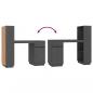 Preview: Schreibtisch Grau 110x53x117 cm Massivholz Kiefer