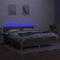 Preview: Boxspringbett mit Matratze & LED Taupe 160x200 cm Stoff
