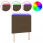 Preview: LED Kopfteil Dunkelbraun 100x5x118/128 cm Stoff