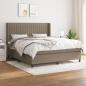 Preview: ARDEBO.de - Boxspringbett mit Matratze Taupe 160x200 cm Stoff