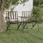 Preview: ARDEBO.de - 2-Sitzer-Gartenbank Klappbar 137 cm Schwarz Stahl
