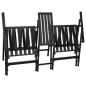 Preview: 2-Sitzer-Gartenbank Klappbar 137 cm Schwarz Stahl