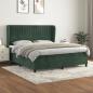 Preview: ARDEBO.de - Boxspringbett mit Matratze Dunkelgrün 180x200 cm Samt