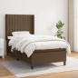 Preview: ARDEBO.de - Boxspringbett mit Matratze Dunkelbraun 90x200 cm Stoff