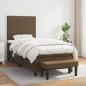 Preview: ARDEBO.de - Boxspringbett mit Matratze Dunkelbraun 90x200 cm Stoff