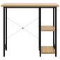Preview: Computertisch Schwarz und Eiche Hell 80x40x72 cm MDF und Metall