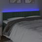 Preview: LED Kopfteil Dunkelgrün 180x5x78/88 cm Samt
