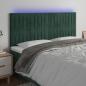 Preview: ARDEBO.de - LED Kopfteil Dunkelgrün 180x5x118/128 cm Samt