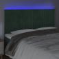 Preview: LED Kopfteil Dunkelgrün 180x5x118/128 cm Samt