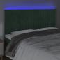 Preview: LED Kopfteil Dunkelgrün 160x5x118/128 cm Samt