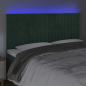 Preview: LED Kopfteil Dunkelgrün 200x5x118/128 cm Samt