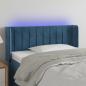 Preview: ARDEBO.de - LED Kopfteil Dunkelblau 83x16x78/88 cm Samt