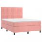 Preview: Boxspringbett mit Matratze Rosa 140x190 cm Samt