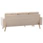 Preview: 3-Sitzer-Sofa mit Hocker Creme Stoff