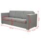 Preview: 3-Sitzer-Sofa Stoff Hellgrau