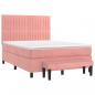 Preview: Boxspringbett mit Matratze Rosa 140x190 cm Samt