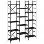 Preview: Bücherregal Schwarz 127,5x28,5x172,5 cm Holzwerkstoff