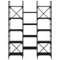Preview: Bücherregal Schwarz 127,5x28,5x172,5 cm Holzwerkstoff