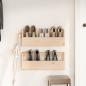 Preview: Wand-Schuhregale 2 Stk. 59x9x23 cm Massivholz Kiefer