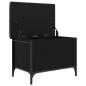 Preview: Sitzbank mit Stauraum Schwarz 62x42x45 cm Holzwerkstoff