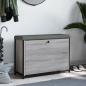 Preview: ARDEBO.de - Schuhbank mit Klappe Grau Sonoma 82x32x56 cm