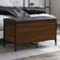Preview: ARDEBO.de - Sitzbank mit Stauraum Braun Eiche 82x42x45 cm Holzwerkstoff