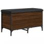 Preview: Sitzbank mit Stauraum Braun Eiche 82x42x45 cm Holzwerkstoff