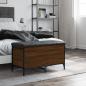 Preview: Sitzbank mit Stauraum Braun Eiche 82x42x45 cm Holzwerkstoff