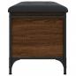 Preview: Sitzbank mit Stauraum Braun Eiche 82x42x45 cm Holzwerkstoff