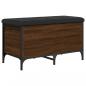 Preview: Sitzbank mit Stauraum Braun Eiche 82x42x45 cm Holzwerkstoff