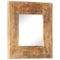 Preview: Handgeschnitzter Spiegel 50x50x2,5 cm Massivholz Mango