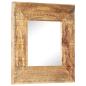 Preview: Handgeschnitzter Spiegel 50x50x2,5 cm Massivholz Mango