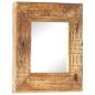 Preview: Handgeschnitzter Spiegel 50x50x2,5 cm Massivholz Mango