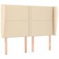 Preview: Kopfteil mit Ohren Creme 147x23x118/128 cm Stoff