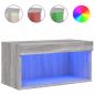 Preview: TV-Schrank mit LED-Leuchten Grau Sonoma 60x30x30 cm
