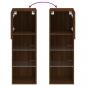 Preview: TV-Schrank mit LED-Leuchten Braun Eichen-Optik 30,5x30x90 cm