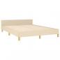 Preview: Bettgestell mit Kopfteil Creme 140x190 cm Stoff