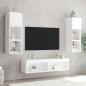 Preview: TV-Schrank mit LED-Leuchten Weiß 60x30x30 cm