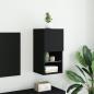 Preview: TV-Schrank mit LED-Leuchten Schwarz 30,5x30x60 cm