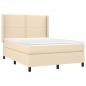 Preview: Boxspringbett mit Matratze Creme 140x200 cm Stoff