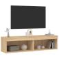 Preview: TV-Schränke mit LED-Leuchten 2 Stk. Sonoma-Eiche 60x30x30 cm