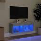 Preview: TV-Schrank mit LED-Leuchten Betongrau 80x30x30 cm