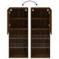 Preview: TV-Schrank mit LED-Leuchten Braun Eichen-Optik 40,5x30x102 cm