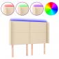 Preview: LED Kopfteil Creme 147x16x118/128 cm Stoff