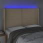 Preview: LED Kopfteil Creme 147x16x118/128 cm Stoff